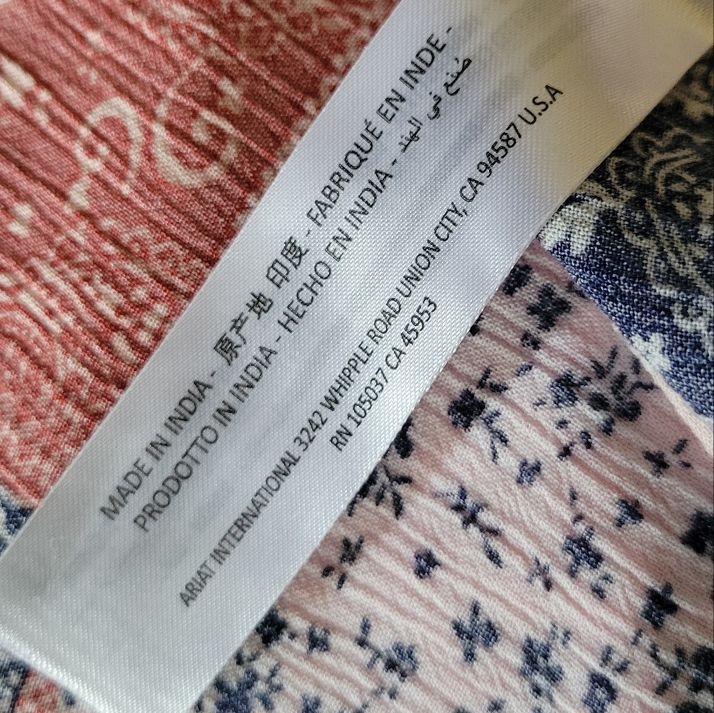 Ariat Red Patchwork Three Quarter Sleeve Boho Bet… - image 4